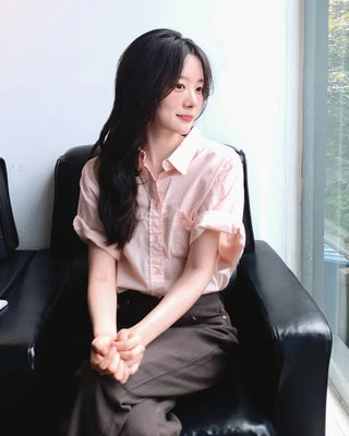 (7 colors) Double-stitched washed shirt