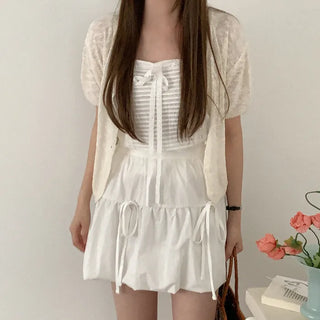 Round neck knit cardigan