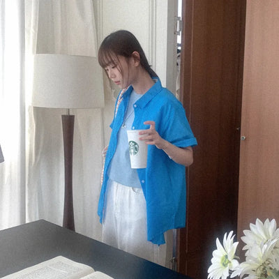Oversized short-sleeved shirt