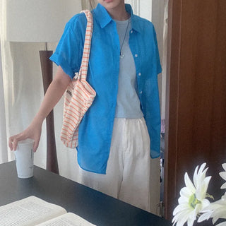 Oversized short-sleeved shirt