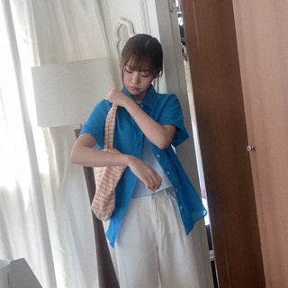 Oversized short-sleeved shirt