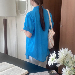 Oversized short-sleeved shirt