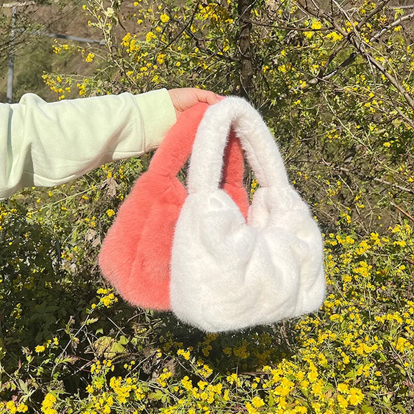 Eldon Shirred Fur Tote Bag