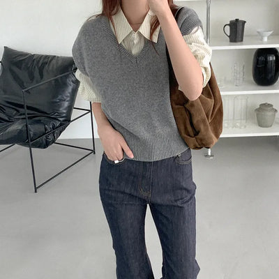 Wool knit vest