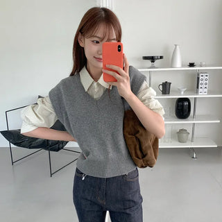Wool knit vest