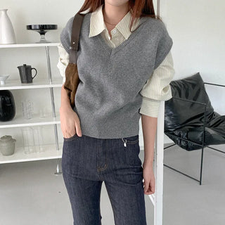Wool knit vest