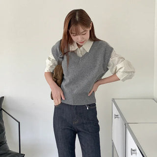 Wool knit vest
