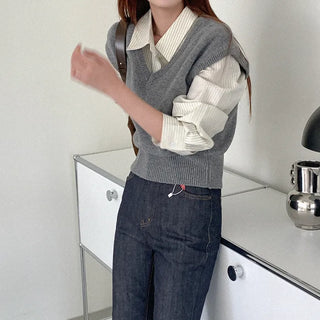 Wool knit vest