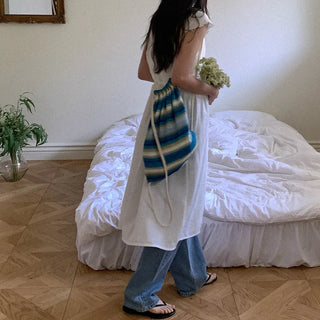 Lace Button Long Dress