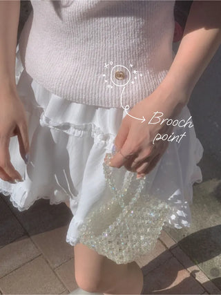 Ribbon ribbed camisole (5cm)