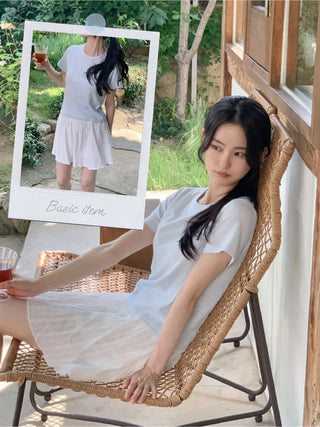 [5 colors] Round inner modal short-sleeved T-shirt