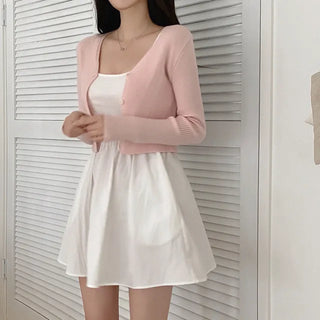Sleeveless layered bustier oversized flared skirt dress