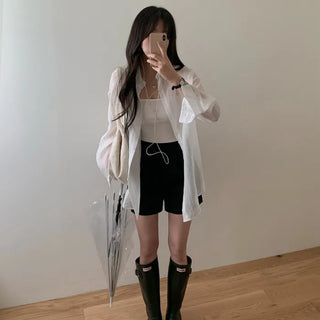 Elastic waist chino shorts