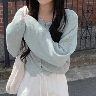 Linen knit cardigan