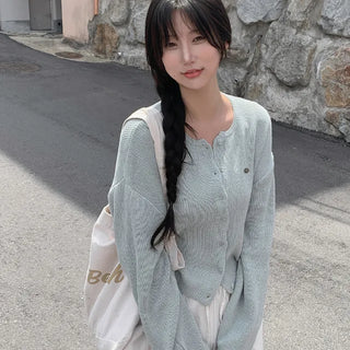 Linen knit cardigan