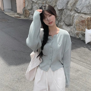 Linen knit cardigan