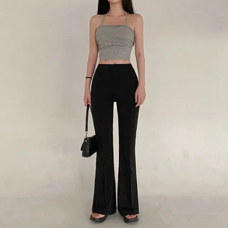 Y2K Summer Ribbon Halter Neck Cropped Layered Sleeveless