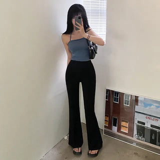 Y2K Summer Ribbon Halter Neck Cropped Layered Sleeveless