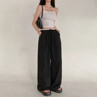 Y2K Summer Ribbon Halter Neck Cropped Layered Sleeveless