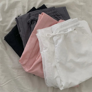 String 2-Way Nylon Wide Pants