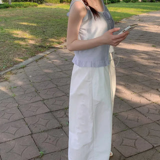 String 2-Way Nylon Wide Pants
