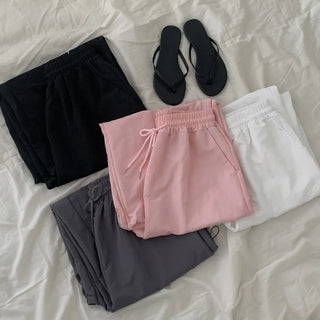 String 2-Way Nylon Wide Pants
