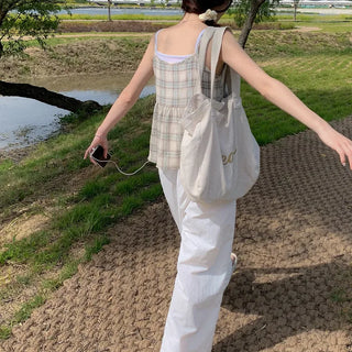 String 2-Way Nylon Wide Pants