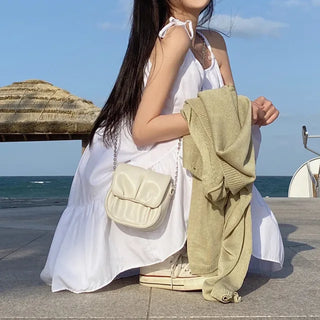 Sleeveless bustier mini tiered white dress