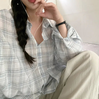 Summer long-sleeved sheer balloon oversized long knit