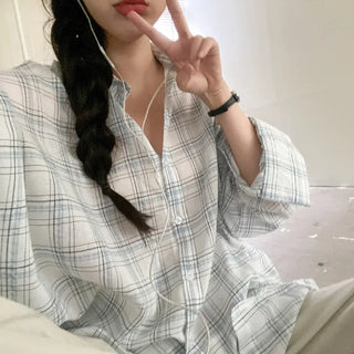 Summer long-sleeved sheer balloon oversized long knit