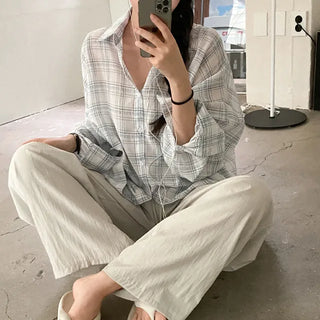 Summer long-sleeved sheer balloon oversized long knit