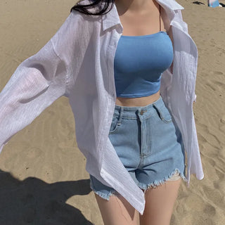 Cut-out denim pocket shorts
