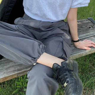 Summer Wide Elastic Training 2-Way Jogger String Cargo Pants