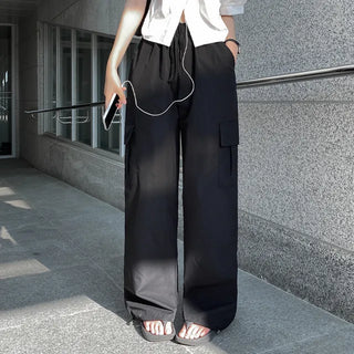 Summer Wide Elastic Training 2-Way Jogger String Cargo Pants