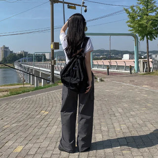 Summer Wide Elastic Training 2-Way Jogger String Cargo Pants
