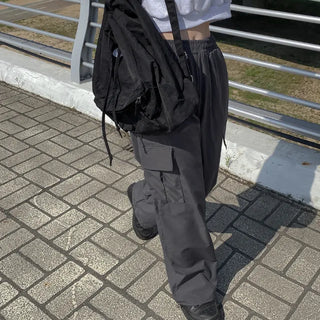 Summer Wide Elastic Training 2-Way Jogger String Cargo Pants