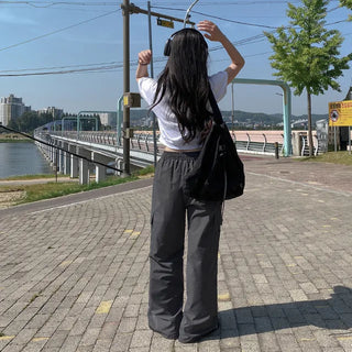Summer Wide Elastic Training 2-Way Jogger String Cargo Pants