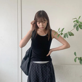 Cotton color sleeveless top