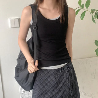 Cotton color sleeveless top