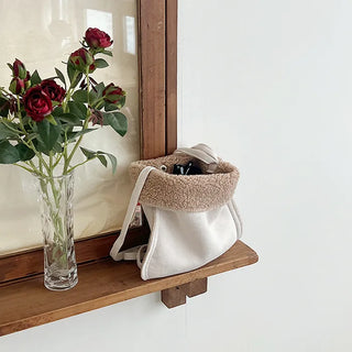 Fluffy fur suede mini bag