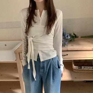 Button-up wrap cardigan