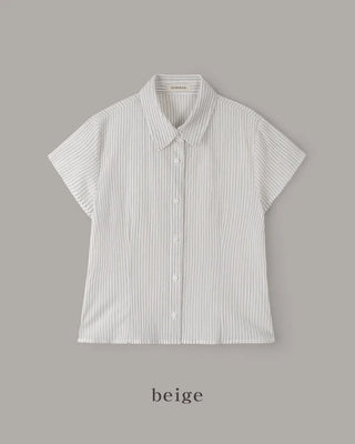 Striped short-sleeved shirt