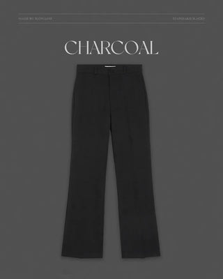 Warm fleece-lined semi-bootcut slacks