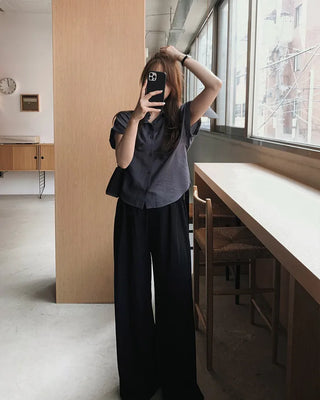 Cooling Tencel Roll-Up Blouse
