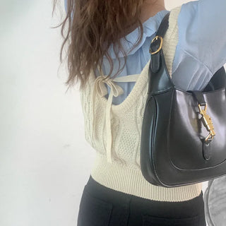 Ribbon knit bustier