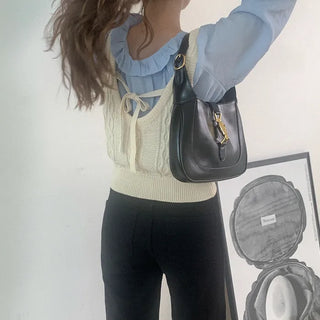 Ribbon knit bustier