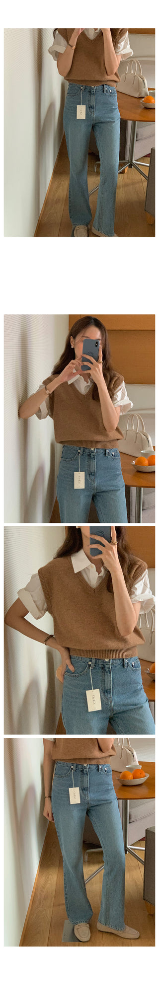 V-neck knit vest (9 colors)