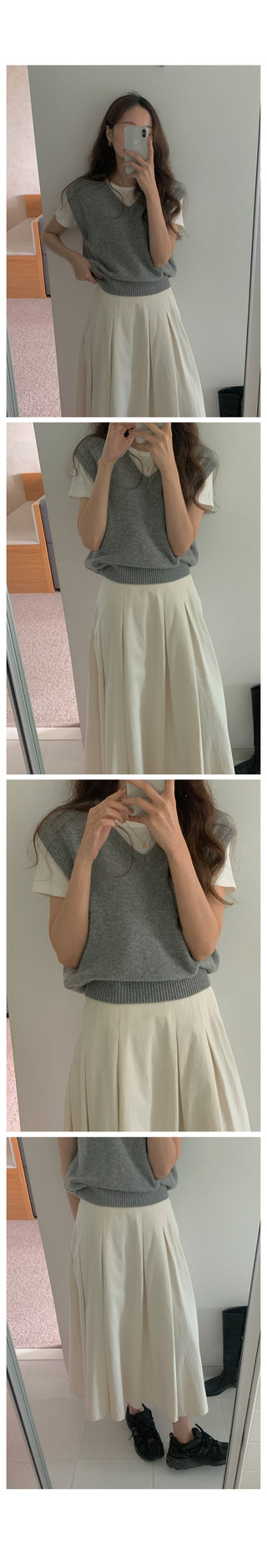 V-neck knit vest (9 colors)