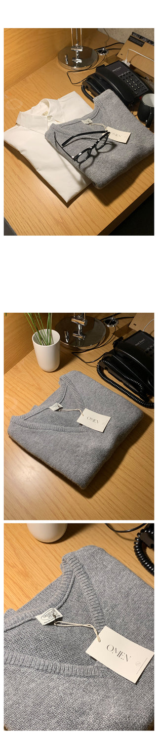 V-neck knit vest (9 colors)