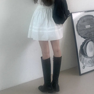 A-line cotton mini skirt
